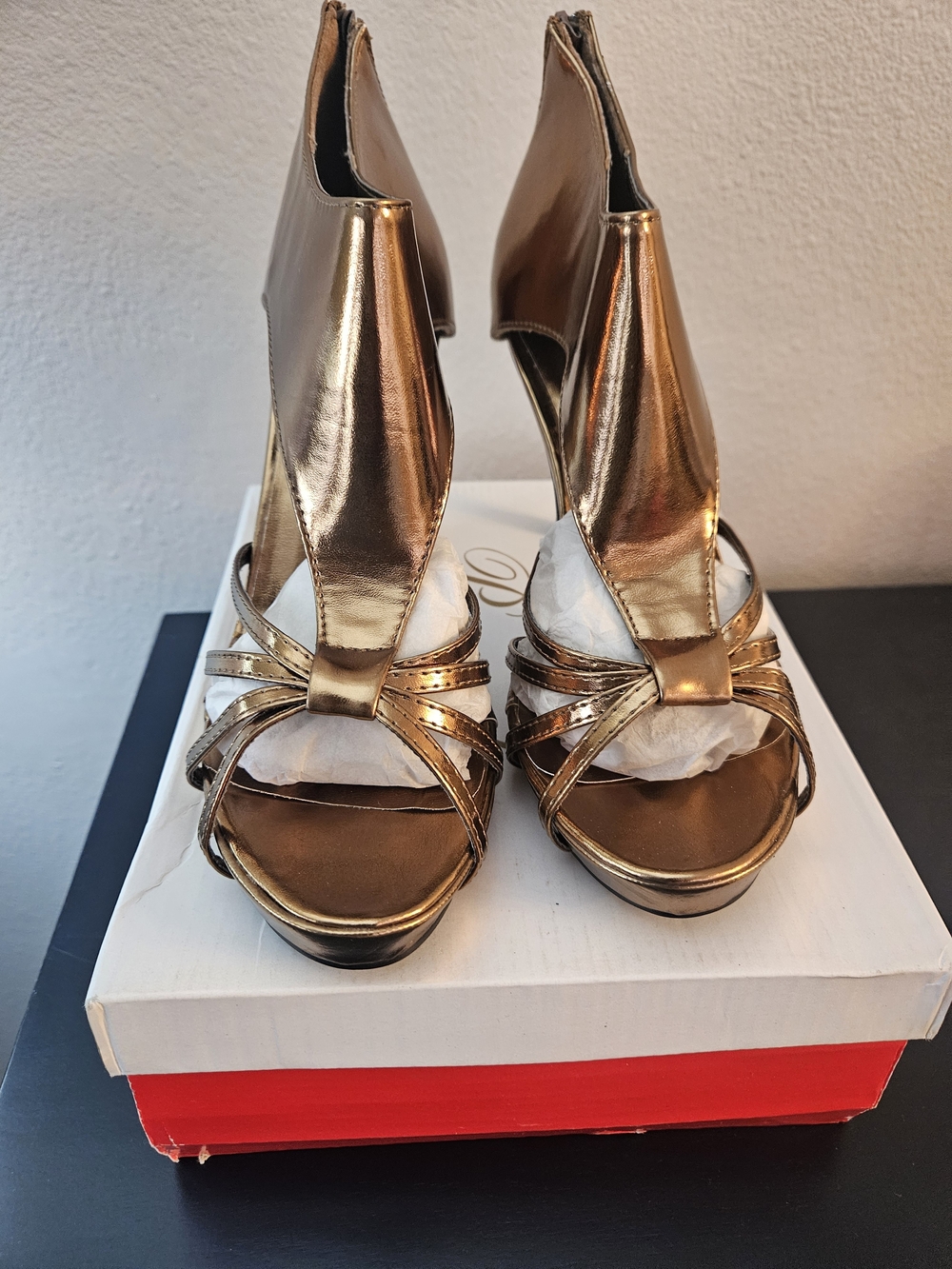 Metallic Gold High Heel Sandals for Women